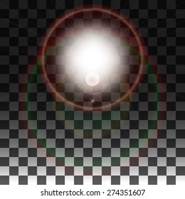 Vector lens flare on a transparent background. Vector special effects on a transparent background