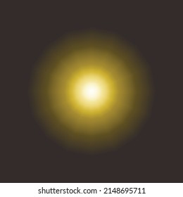 vector lens flare yellow on a dark background