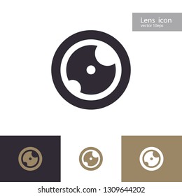 Vector lens icon set isolated on background. Aperture symbol. Camers objective icon. Shutter for photography logo, web design. 10 eps