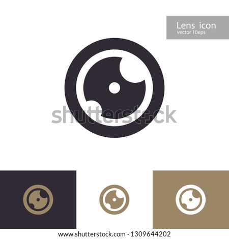 Vector lens icon set isolated on background. Aperture symbol. Camers objective icon. Shutter for photography logo, web design. 10 eps