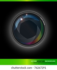 Vector Lenses Aperture on a Black Background