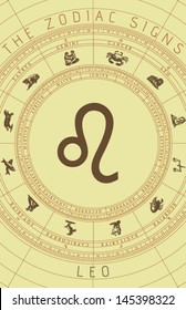 Vector Leo Zodiac Sign 