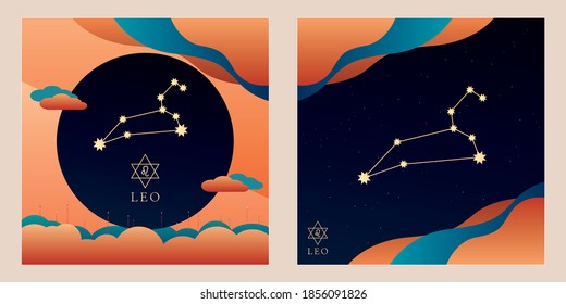 Vector leo zodiac sign illustration icon