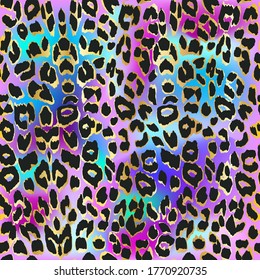 Vector leopard background. Seamless pattern.
