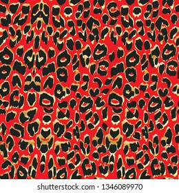 Vector leopard background. Seamless pattern.Animal print. 