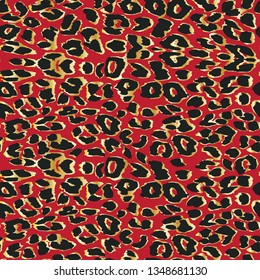 Vector leopard background. Seamless pattern.Animal print. 