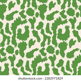 Vector Leopard Bicolor Abstract Retro Fashion Seamless Pattern Textile Design Minimal Geometric