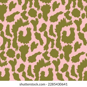 Vector Leopard Bicolor Abstract Retro Fashion Seamless Pattern Textile Design Minimal Geometric