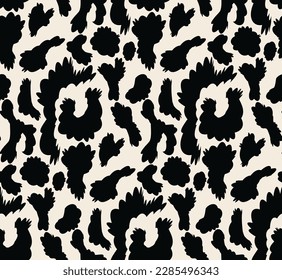 Vector Leopard Bicolor Abstract Retro Fashion Seamless Pattern Textile Design Minimal Geometric