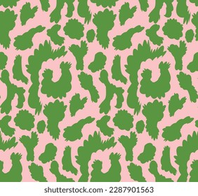 Vector Leopard Bicolor Abstract Retro Fashion Seamless Pattern Textile Design Minimal Geometric