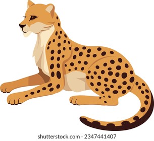 vector leopard or cheetah flat art illustration