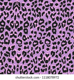 Vector leopard, gepard purple  texture. Seamless pattern