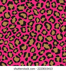 Vector leopard pattern on pink color background.Suitable for clothing and textile prints.