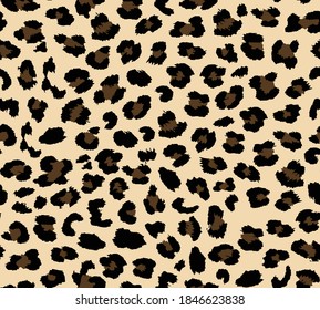 Vector leopard pattern seamless yellow background. Modern trendy design.