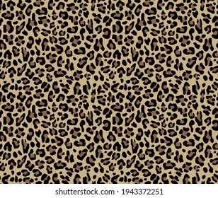 Vector leopard pattern, seamless yellow background, stylish print for clothes, paper, fabric.