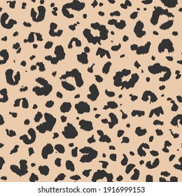 Vector leopard pattern. Wildlife seamless repeat. Jaguar fur safari seamless backdrop. Hand drawn endless texture. Luxury design elements. Cheetah panther surface pattern. Leopard print background