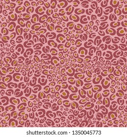 Vector leopard pink and gold texture seamless repeat pattern background. Surface pattern design for fabric, wallpaper, scrapbooking or backgrounds.