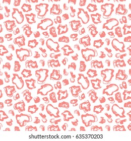 Vector Leopard Seamless Pattern. Spotted Pink background. Animal skin print. Grunge brush strokes Spots