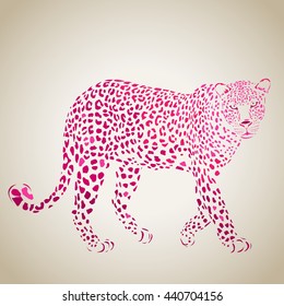 Vector leopard silhouette, abstract animal illustration. Big cat can be used for background, card, print materials