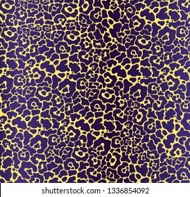 Vector leopard texture. Jaguar skin pattern. Colored big wild cat skin background. Puma fur trendy pattern. Cartoon exotic panther spots lady print.