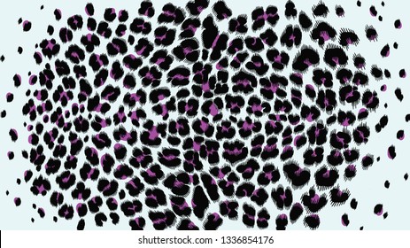 Vector leopard texture. Jaguar skin pattern. Colored big wild cat skin background. Puma fur trendy pattern. Cartoon exotic panther spots  print.