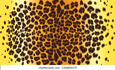 Vector leopard texture. Jaguar skin pattern. Colored big wild cat skin background. Puma fur trendy pattern. Cartoon exotic panther spots lady print.
