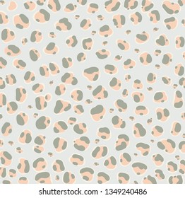 Vector leopard texture. Jaguar skin pattern. Colored big wild cat skin background. Puma fur trendy pattern. Cartoon exotic panther spots print