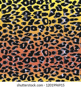 Vector leopard  textured background. Animal print. Seamless pattern.