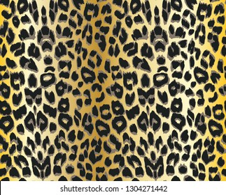 Vector leopard  textured background. Animal print. Seamless pattern.