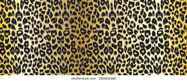Vector leopard  textured background. Animal print. Seamless pattern.