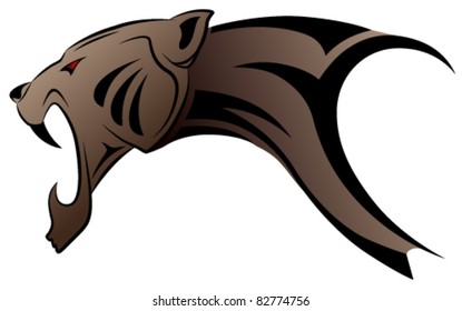 Vector leopard, tribal tattoo