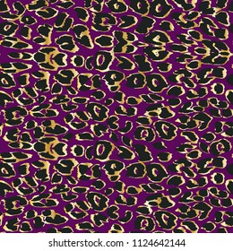 Vector leopard,gepard  purple  texture. Seamless pattern