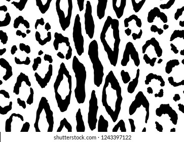 Vector Leopardgepard Seamless Monochrome Pattern On Stock Vector ...