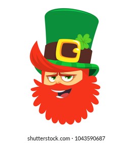 Vector of Leprechaun head. Element for St.Patrick`s day greeting design