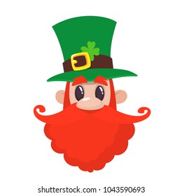 Vector of Leprechaun head. Element for St.Patrick`s day greeting design