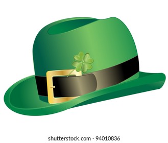 Vector of Leprechauns hat with clover