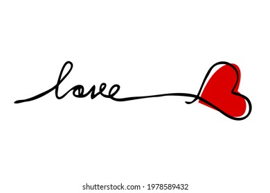 Vector Leterring, Love, isolated on white
