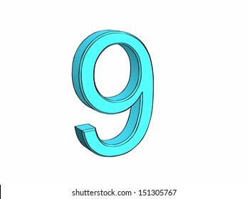 Vector letter 9