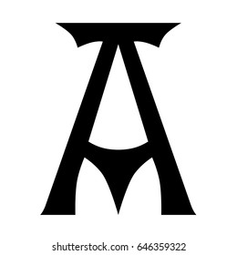 Vector of the letter "A" of the Celtic alphabet.