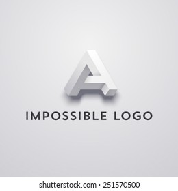 Vector Letter A, Impossible Object, Optical Illusion.