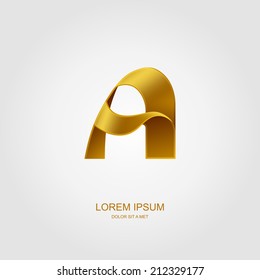 Vector letter "A" stylized template design emblem logo, Business technology universal idea, Vector illustration Eps 10