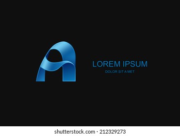 Vector letter "A" stylized template design emblem logo, Business technology universal idea, Vector illustration Eps 10