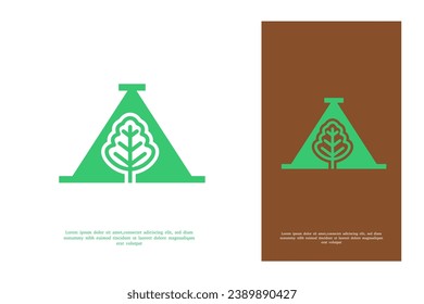 vector letter A, tree logo design template