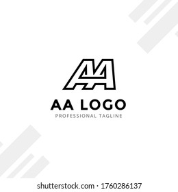 Vector Letter AA logo templates isolated on white black background. Modern Linked Design. 
