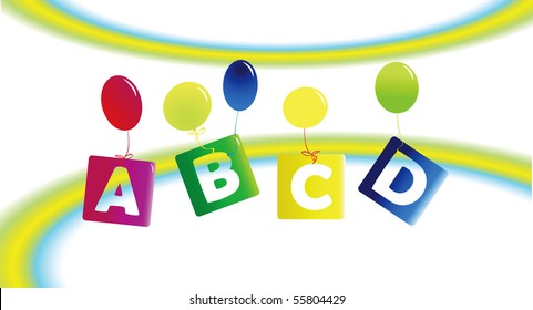 Vector letter AB-CD with balloons