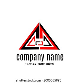 Vector letter AC logo black red for symbol company