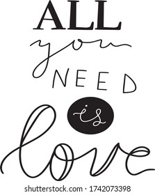 letra vectorial todo lo que necesitas es amor