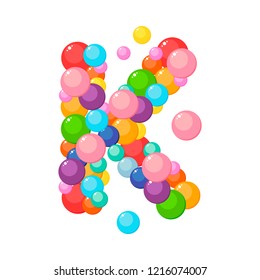 Vector letter of the alphabet for kids of the colored balls.