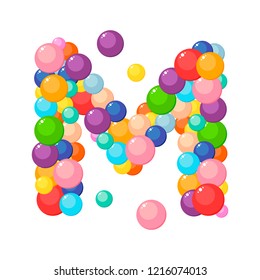 Vector letter of the alphabet for kids of the colored balls.