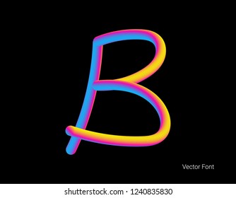 Vector letter B. Abstract Letter Blend Line. Logo symbol. Rainbow Color
